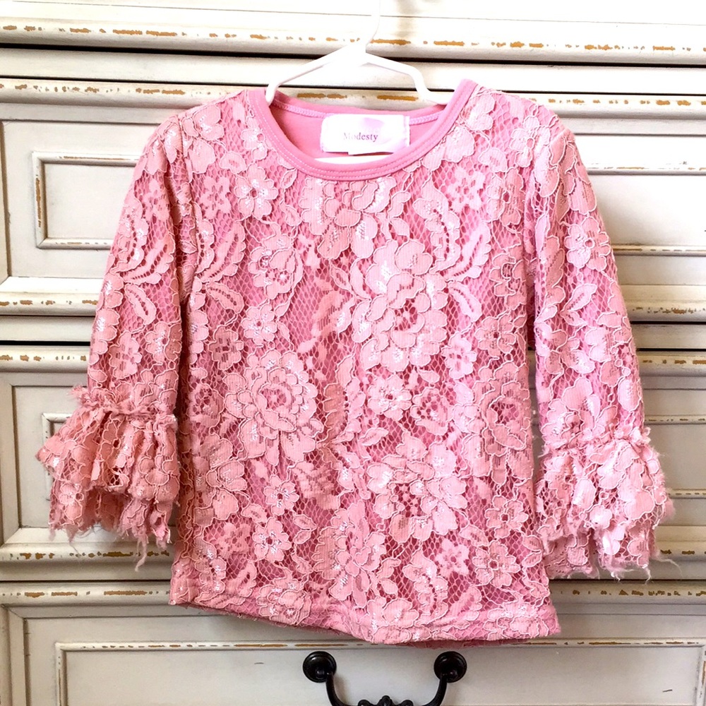 Sweet Modesty ruffle sleeve shirt